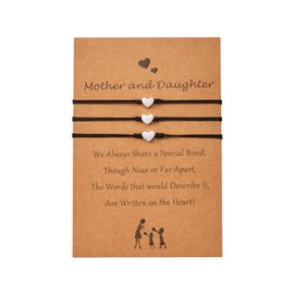 MANVEN Mother Daughter Bracelet Set for 2/3 Heart Bracelets Mother's Day Birthday Gift for Mum Ladies Girls Women, Stainless Steel, Bead