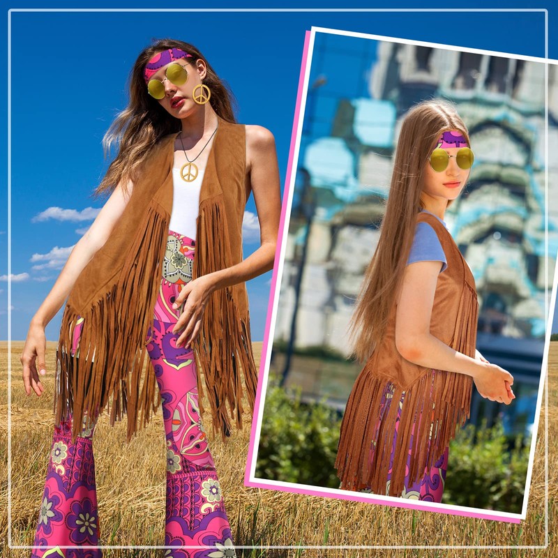 Haull 7 Pcs 60s 70s Disco Hippie Outfits for Women