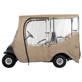 Classic Accessories Fairway Golf Cart Travel Enclosure, Khaki, Short Roof
