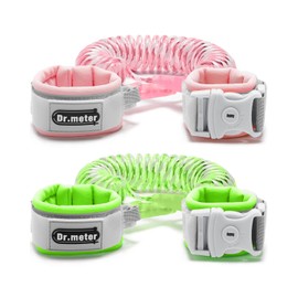 Dr.meter Pack of 2 Children's Leads, 1.2 m Lead for Children, 360° Rotatable Anti-Lost Belt, Reflective Safety Wrist Strap with Safety Lock (Blue + Rose)