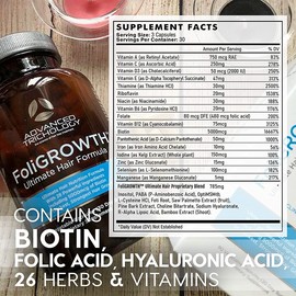 advancedtrichology FoliGROWTH Ultimate Hair Nutraceutical Zone 2 Nutritional Hair Loss 90 veg caps