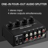 LYNEPAUAIO 1-in-4-out Stereo Audio Amplifier Amp Signal Distributor 1 Channel
