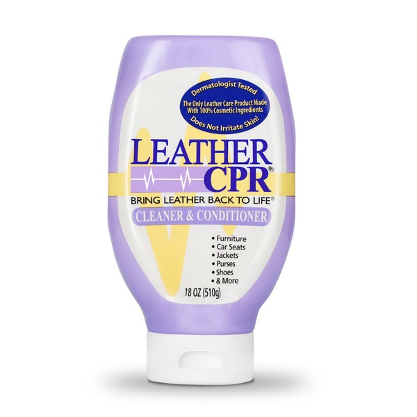 Leather CPR | Leather Cleaner & Leather Conditioner - Formulated In One Product - Cleans, Restores, Conditions, Protects Furniture, Car Seats, Purses, Shoes, Boots, Saddles/Tack, Jackets (18oz)