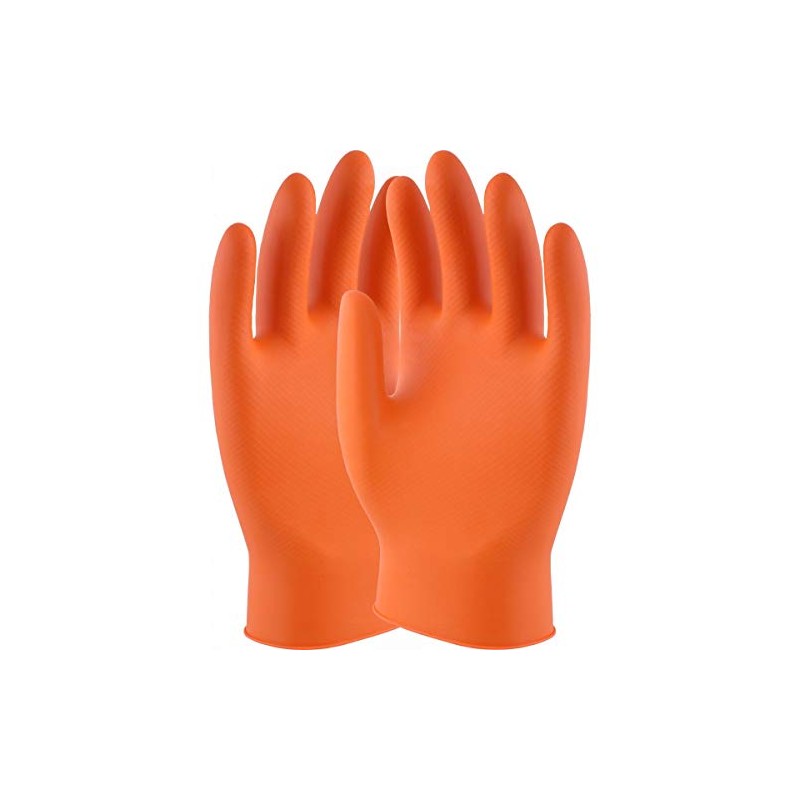 UCi GLOVES, DISPOSABLE, MAXIM-ORANGE, NITRILE, P/FREE, BOX OF 50, SIZE