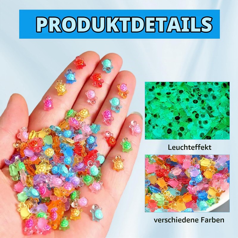 JYNVO 150 Mini Glow Turtles Cute Mini Resin Animals Funny