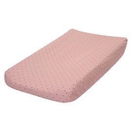 Go Mama Go Pink with Chocolate Polka Dots Changing Pad Cover, Pink/Brown