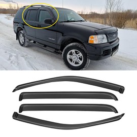 Window Rain Guards for 2002-2010 Ford Explorer/Mercury Mountaineer, Window Visor Guard Vent Shade Wind Deflector Rain Shield Protector Sun Visor for 2003-2010 Lincoln Aviator, Outside-Mount, 4PCS