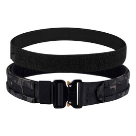 KRYDEX GEAR Tactical Belt with Quick Release 1.75 Inch Tactical Belt with 1.5 Inch Inner Belt Military Heavy Duty Molle Belt Work Belt High Performance Belt for Men, MCBK