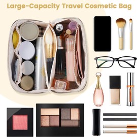 Cosmetic Bag, Large Capacity PU Waterproof Storage Makeup Bag, Multifunctional Portable Wash Pouch for Women Travel Storage Bag Skin Care Cosmetics Toiletries