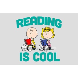 CafePress Charlie & Sally Brown Reading is Cool Vinyl Banner, 44"x30" Hanging Sign, Indoor/Outdoor