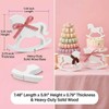6Pc White Wood Rocking Horse Decor, Baby Shower Table Centerpiece
