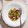 10-Inch Gradient Blue Ceramic Dinner Plate – Elegant Wave-Edge Shallow
