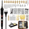 Pyrography Soldering Iron Set, 60 W Adjustable Temperature 200-450 °C,