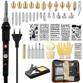 Pyrography Soldering Iron Set, 60 W Adjustable Temperature 200-450 °C, Burning Iron for Wood, Leather, Engraving, DIY Art, Welding, Sculpture, Wood Pyrography