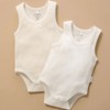 Purebaby Rib Bodysuit 2 Pack - Wheat, 1