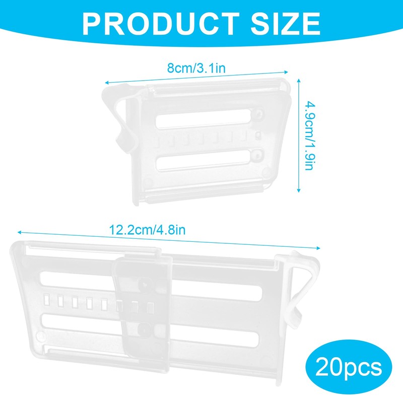 HVIHWI 20 PCS Refrigerator Dividers, Plastic Fridge Organisers with Clip,