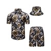 fohemr Mens Luxury Outfit Set Black Gold Shirts And Shorts