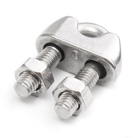 12Pcs Wire rope clamp M6, bow rope clamp stainless steel for steel cable/steel wire/steel cable diameter 6 mm