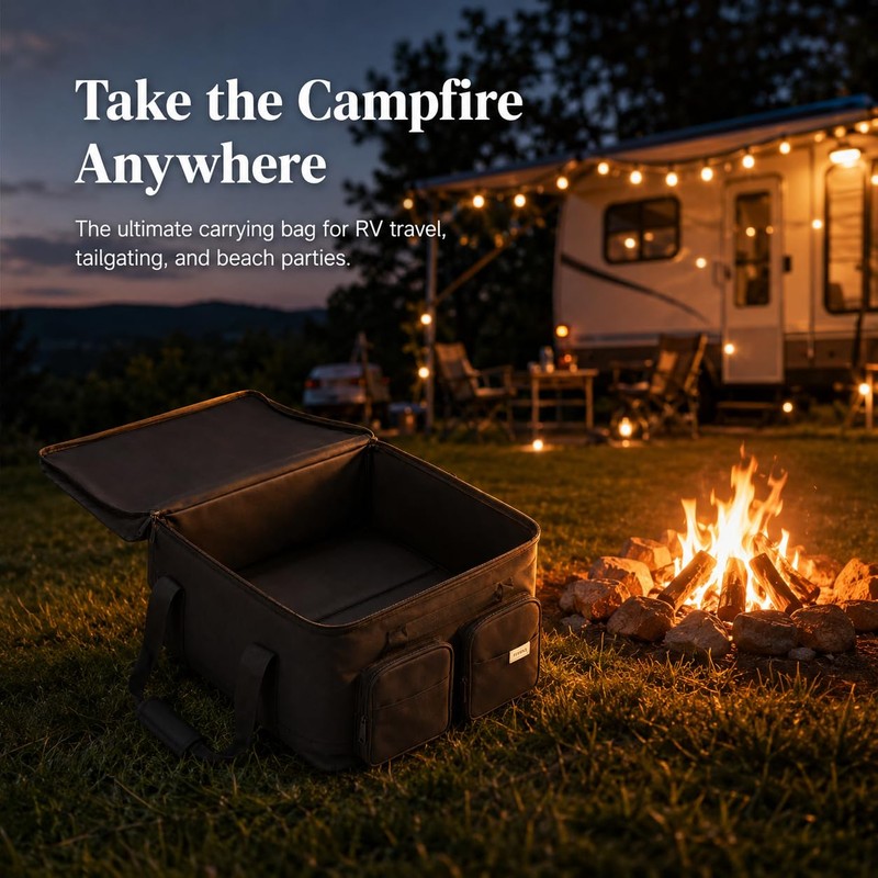 12'' Double-Layer Portable Fire Pit Carrying Bag