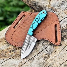 Custom Handmade 7'' fixed blade hoof rasp knife/Cow boy knife/Bull cutter knife, cowboy knives with pancake leather sheath