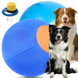 Tychesy Herding Ball for Dogs, 18-Inch Fun Play Toy for Large Dogs, Inflatable Ball with Strong Oxford Cover for Active Play