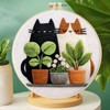 Zhenqing Cats and Potted Plants Embroidery Kit for Beginners, Pre-Printed