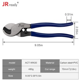 JRready wire cable cutters ACT-WN30 cortador cable heavy duty 10 inch cavle pliers for copper wire and aluminum cable