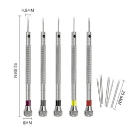 ThgivingStore Micro Watch Screwdriver Set, 5 Pcs Flathead Screwdriver 0.8-1.6mm with 5 Extra Replace Blades, for Watch Repair, 5pcs ThgivingStore 0