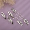 Teyglen 5pcs Bride Wedding Crystal Pearl Hair Pins Clips Set