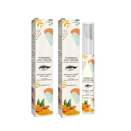 2PCS Turmeric Eye Cream for Dark Circles & Puffy Eyes, Eye Bags, Anti-Aging, Hydrating, Fine Lines, Brightens Dull Skin