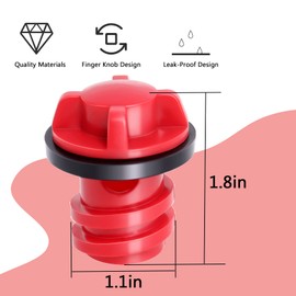 Cooler Drain Plugs Compatible with Yeti's Line of Roadie, Tundra, and Tank Coolers and RTIC Coolers Leak-Proof Accessories,Pack of 2 (red)