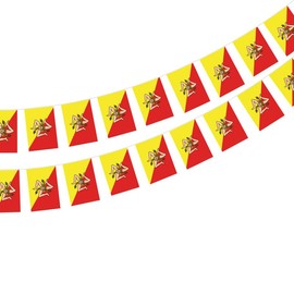 Sicilian Flag 40 Pack Sicily Garland 35ft Sicily Flag 5.5 x 8.25 Inch Bar Decorations