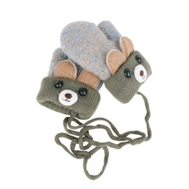 Baby Mittens Warm Mitts Infant Full Finger Gloves Magic Snow Mittens on String