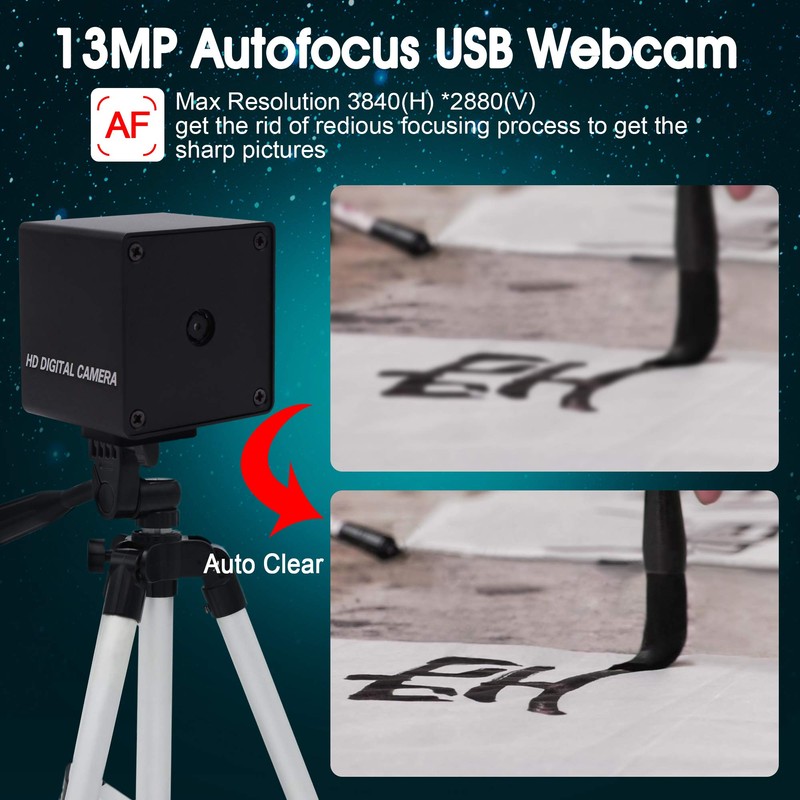 ELP USB13MAF-KV75 13 Megapixel Autofocus USB Camera with IMX214 Sensor,