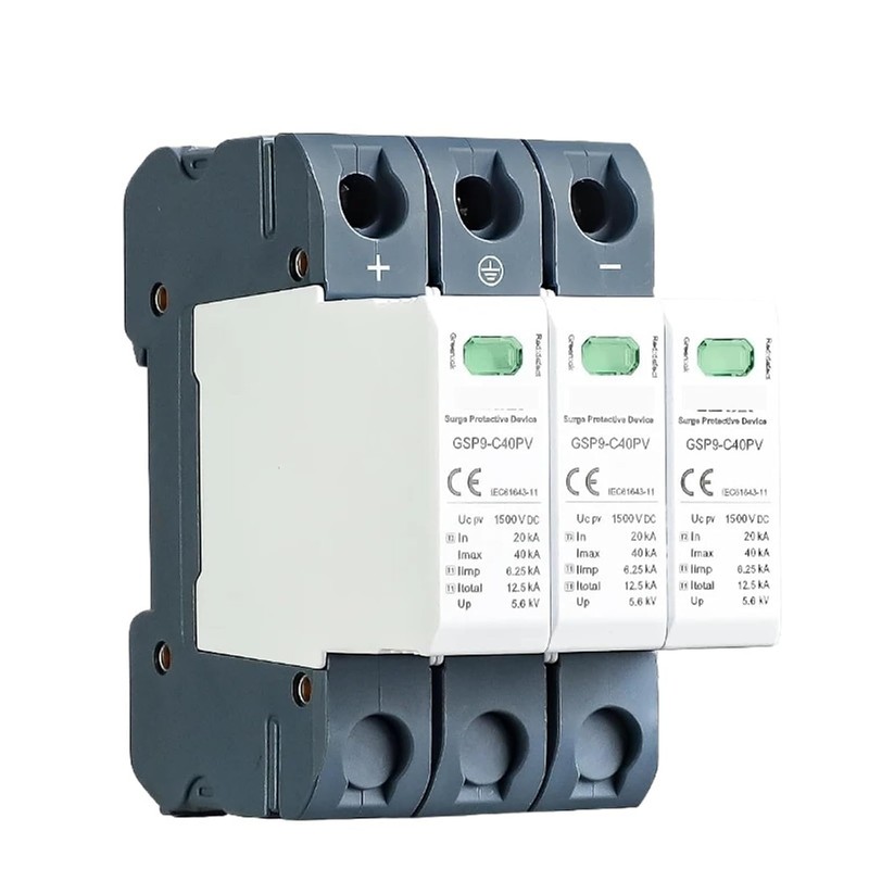 Protector contra sobretensiones doméstico GSP9 3P 1500VDC – 20‑40 kA
