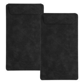 uxcell 2 Pack Mini Clipboard, 10" x 6" Leather Small Clipboard with Pen Holder, A5 Size Magnetic Writing Clip Boards for Business, Office,Restaurant and Hotel (Black)