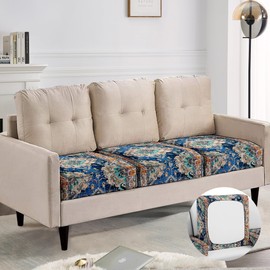 SZXYCZL 1PCS Boho Printed Sofa Cushion Covers, Cute Carpet Pattern Printed Washable Elastic Couch Cover, Indoor and Outdoor Sofa Cover-Dark Blue