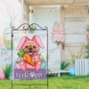 Welcome Easter Bunny Dog Large Decorative House Flag, French Bulldog