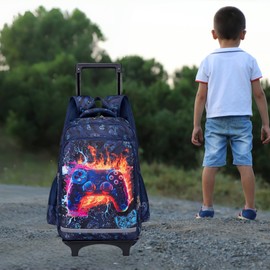 CAMTOP 18Inch Rolling Backpack Girls Travel Roller Bag with Wheels Kids School Bags Wheeled Luggage Backpack