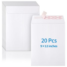 20 Pack Catalog Envelopes Self Seal, 9 x 12 Inches Catalog Mailing Envelopes, White Manila Envelopes for Mailing, Organize, Storage, Home, Office