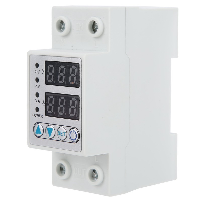 Overvoltage Undervoltage Protector LED Adjustable Self Reset Current Protector AC