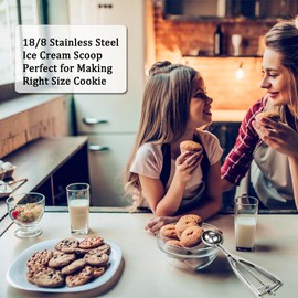 Cookie Scoop for Baking,Medium Size 18/8 Stainless Steel Durable Cupcake Ice Cream Cookie Dough Scooper,2 Tablespoon