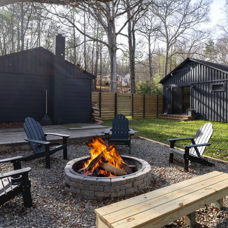 GJWCVL Fire Pit Ring Outdoor Wood Burning Fire Pit Liner