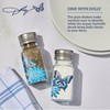Dolly Parton Glass Salt and Pepper Shakers with Mosaic Flowers