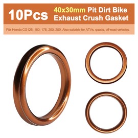 CQSPMOTO 10Pcs Motorcycle Exhaust Crush Gasket for 150cc 200cc Pit Dirt Motorbike ATV Quad Honda CG125 40x30mm