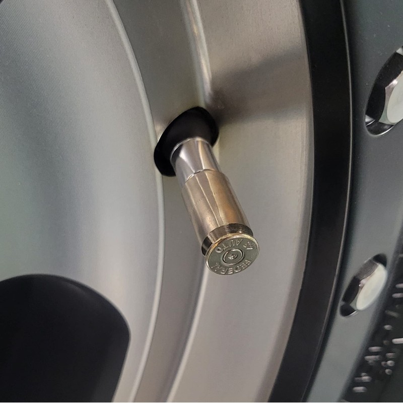 Real .45 Caliber Nickel Casing Valve Stem Tire Caps, Once-Fired