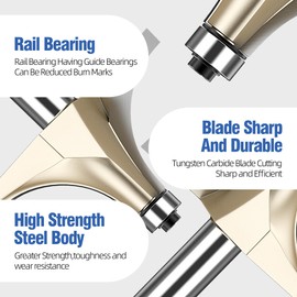 HUHAO 1-3/16" Radius Roundover Router Bit 1/2 Inch Shank,Edge Forming Roundover Bit Bead Rounding Over Edging Bit Carbide Corner Rounding Edge-Forming Bit,for Rounding Trim
