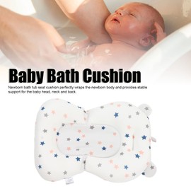 Baby Bath Seat Cushion, Floating Safe Bath Seat, Foldable, Adjustable, for Newborn (White Stars)