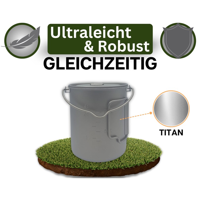 Campura Titanium Pot - 750 ml, Lightweight & Compact, Outdoor,