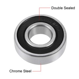 sourcing map Deep Groove Ball Bearings 6202-2RS Chrome Steel Bearing Double Shielded Bearing 15 x 35 x 11 mm Pack of 2